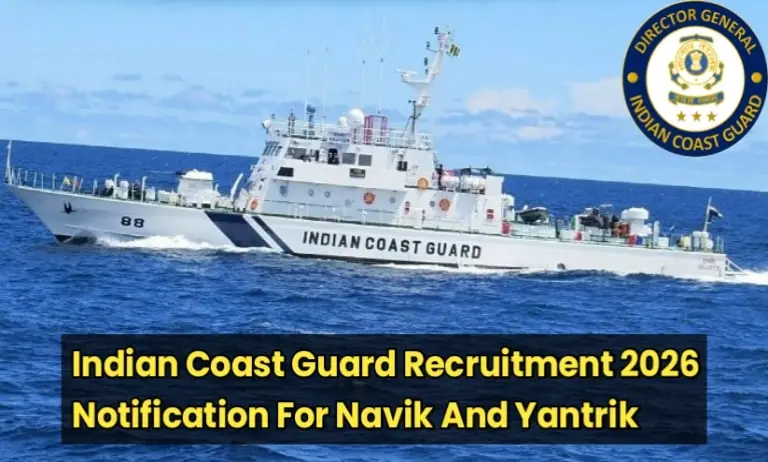 Indian Coast Guard Recruitment 2025 Apply Online Last Date ICG Notification 2026 PDF Download